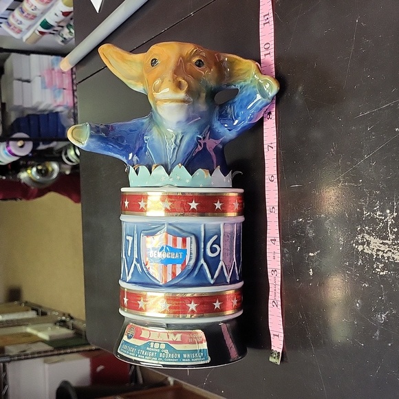 Democrat Donkey decanter vintage beam whiskey empty bottle - Picture 8 of 8